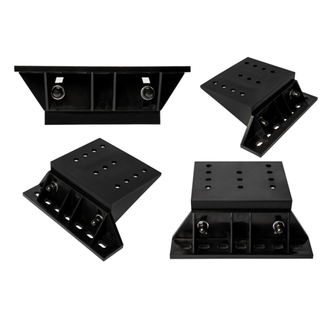 Sistem (set 2 buc.) de prindere fixa pentru rampe luminoase si minirampe luminoase - permite reglaj inaltime, inclinare si distanta montaj